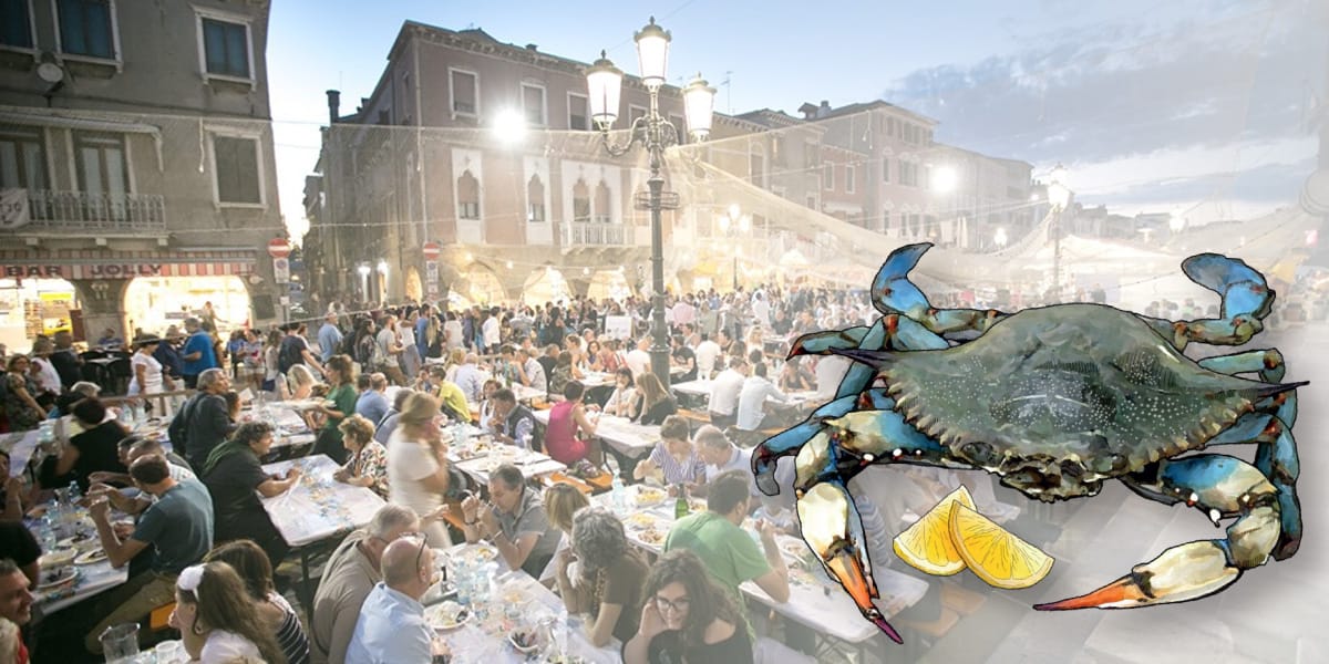 Ravioli Granchio Blu alla sagra del pesce di Chioggia
